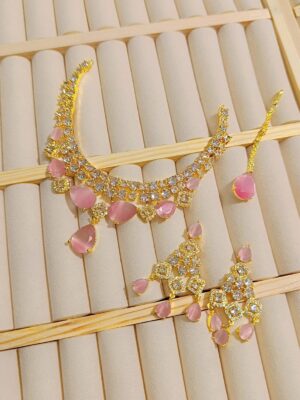 WhatsApp Image 2025-09-20 at 18.18.01_cd0a7306 Elegant Gold-Plated Pink Stone Necklace Set with Earrings & Pendant