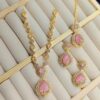 WhatsApp Image 2025-09-20 at 18.18.41_7585821a Elegant Gold-Plated Pink Stone Necklace Set with Earrings & Pendant