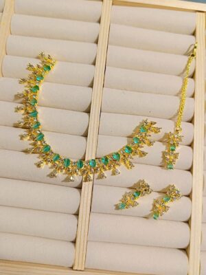 WhatsApp Image 2025-09-20 at 18.18.47_49b348c4 Elegant Gold-Plated Green Stone Necklace Set with Earrings & Pendant