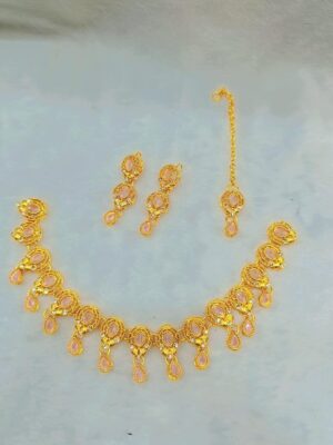 WhatsApp Image 2025-09-23 at 11.52.54_5cbd1439 Elegant Gold-Plated Pink Stone Necklace Set with Earrings & Pendant